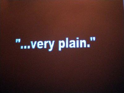 slide saying 'very plain...'
