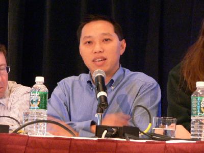 Hoylen Sue speaking in panel